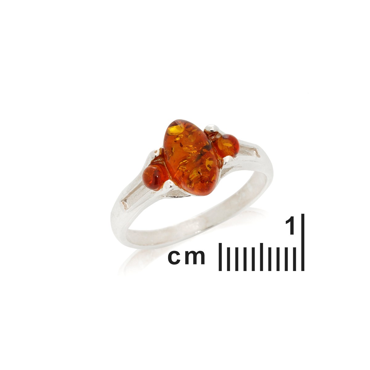 Bague ambre naturel, Argent 925 - vue 2