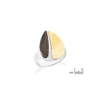 Bague ambre, chêne, Argent 925