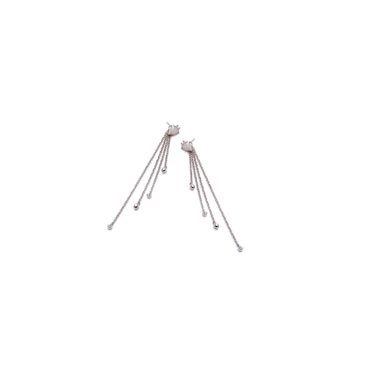 Boucle d'oreille opale, zirconium