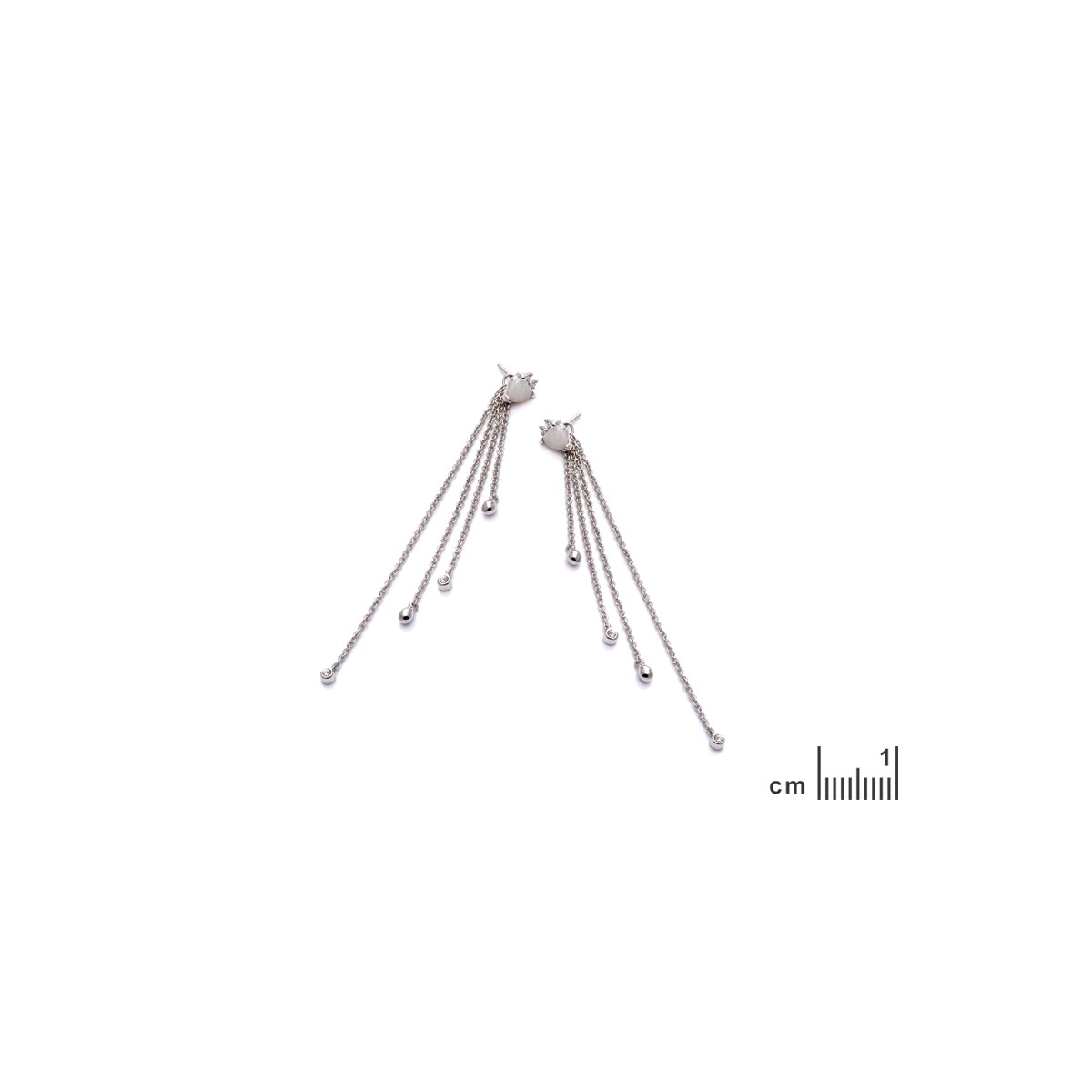 Boucle d'oreille opale, zirconium - vue 2