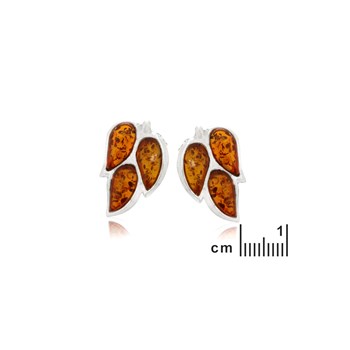 Boucle d'oreille ambre, Argent