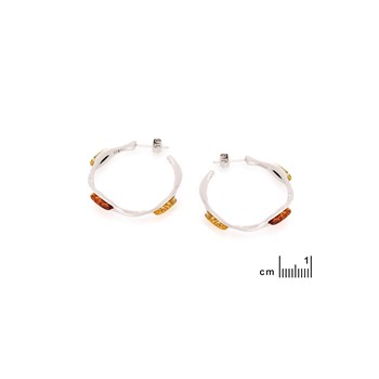 Boucle d'oreille ambre, Argent