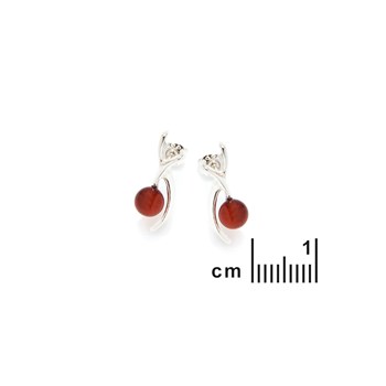 Boucle d'oreille ambre, Argent