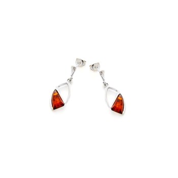 Boucle d'oreille ambre, Argent