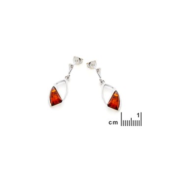 Boucle d'oreille ambre, Argent