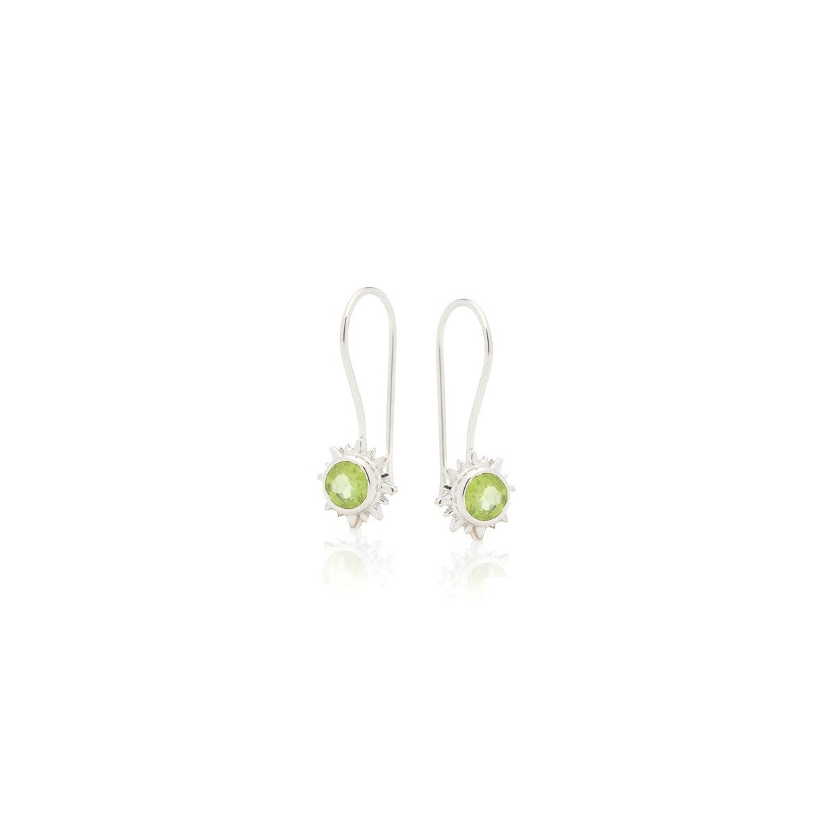 Boucle d'oreille péridot, Argent