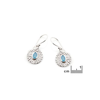 Boucle d'oreille calcédoine, Argent