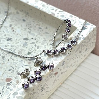 Boucle d'oreille améthyste, Argent