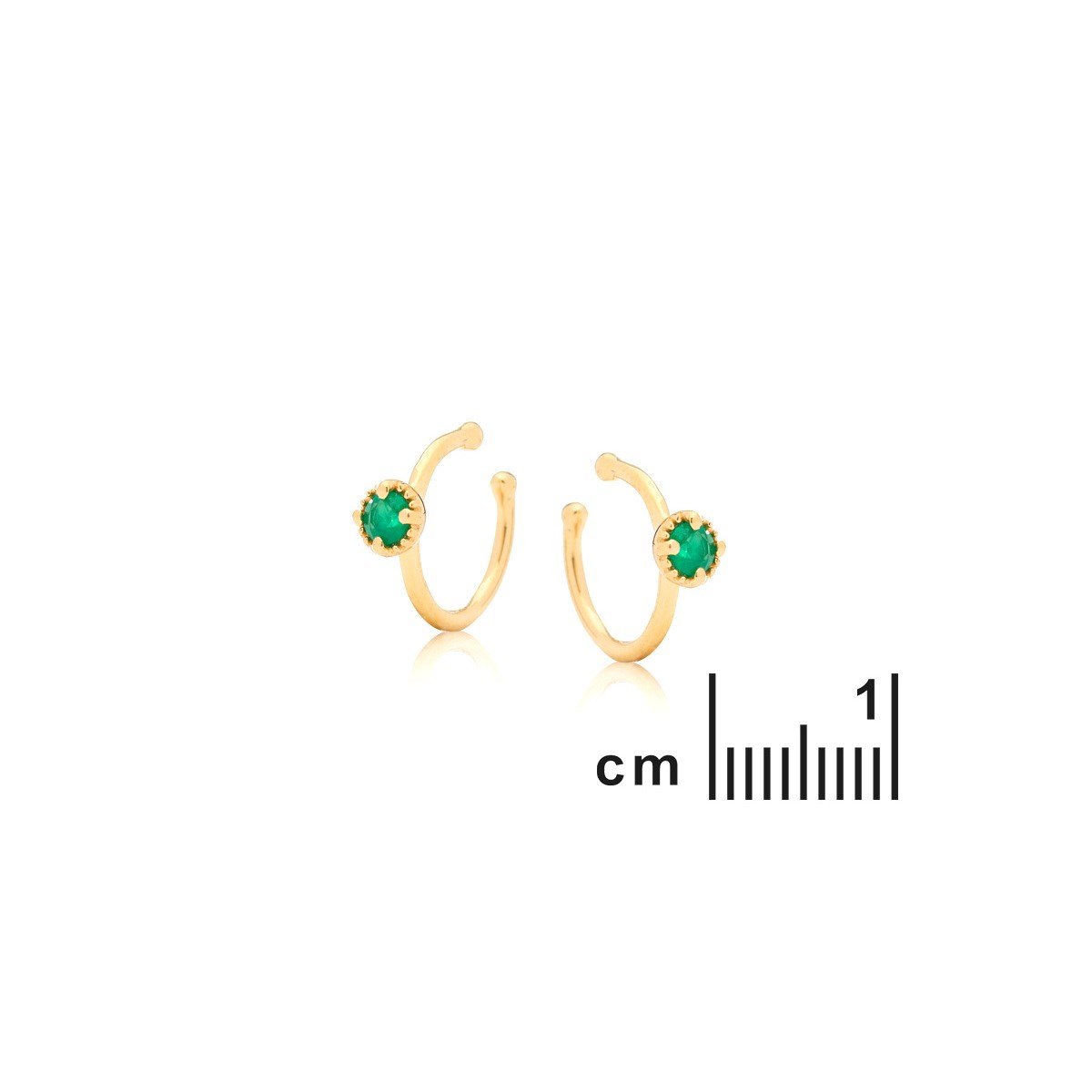 Boucle d'oreille onyx vert, Doré - vue 2