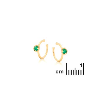 Boucle d'oreille onyx vert, Doré