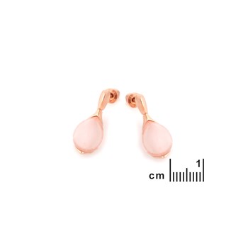 Boucle d'oreille quartz rose, Doré