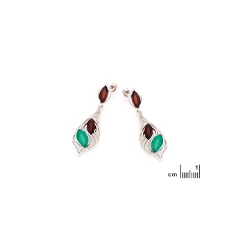 Boucle d'oreille ambre, agate