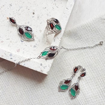 Boucle d'oreille ambre, agate