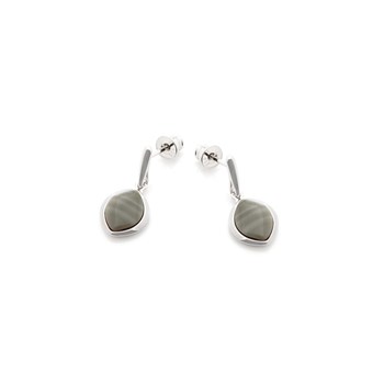 Boucle d'oreille silex rayé, Argent