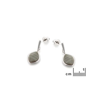 Boucle d'oreille silex rayé, Argent