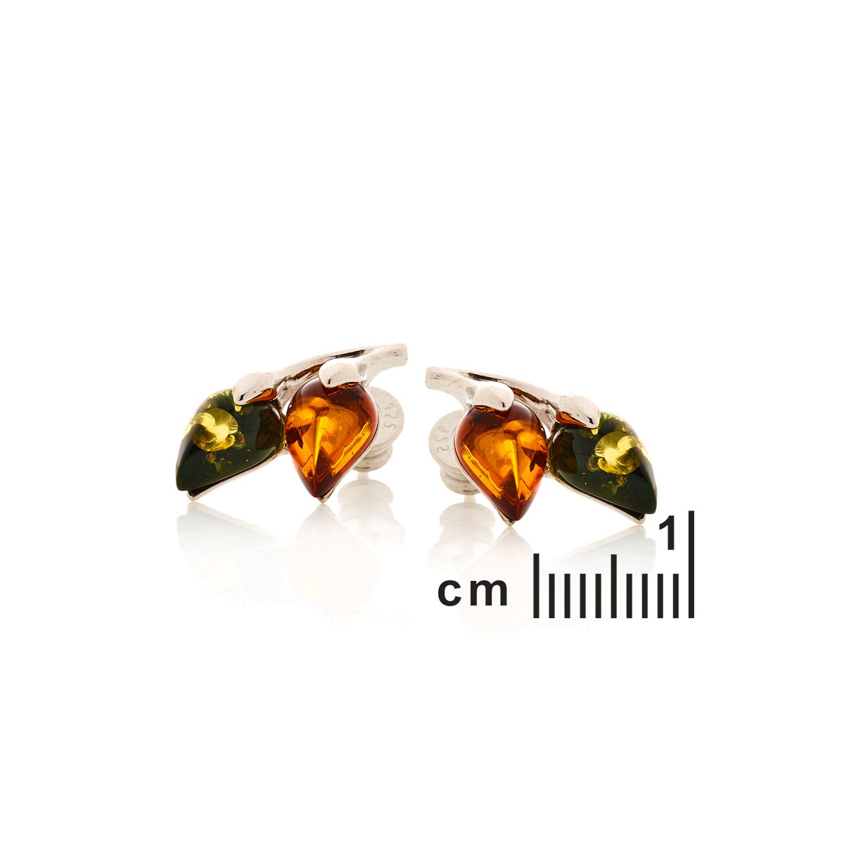 Boucle d'oreille ambre, Argent - vue 2
