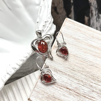 Boucle d'oreille fleur de vie ambre