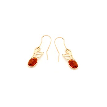 Boucle d'oreille ambre, Argent