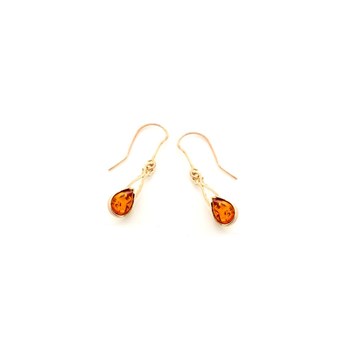 Boucle d'oreille ambre, Argent