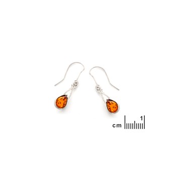 Boucle d'oreille ambre, Argent