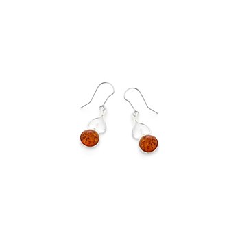 Boucle d'oreille ambre, Argent