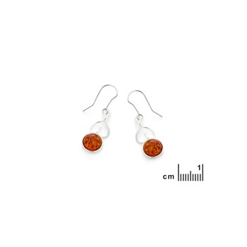 Boucle d'oreille ambre, Argent