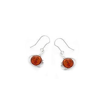 Boucle d'oreille ambre, Argent