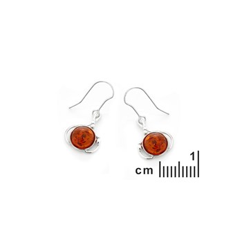 Boucle d'oreille ambre, Argent
