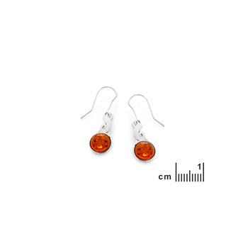 Boucle d'oreille ambre, Argent