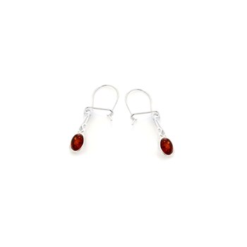 Boucle d'oreille ambre, Argent