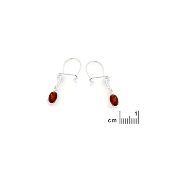 Boucle d'oreille ambre, Argent
