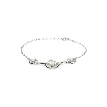 Bracelet fleur opale, Argent