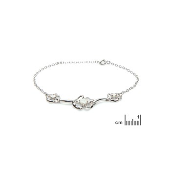 Bracelet fleur opale, Argent