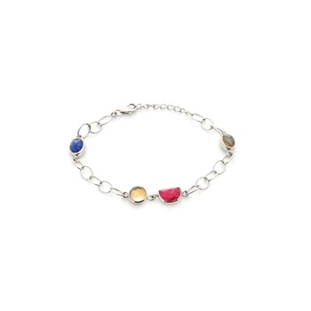Bracelet multipierres, Argent