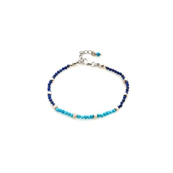 Bracelet saphire, turquoise, Argent