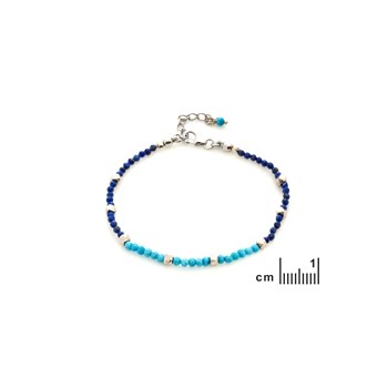 Bracelet saphire, turquoise, Argent