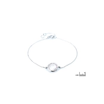 Bracelet quartz rose, Argent