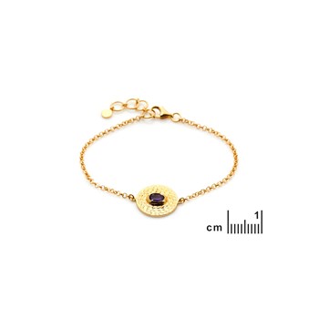 Bracelet améthyste naturelle, Doré
