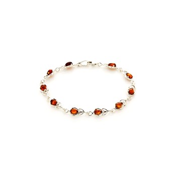 Bracelet ambre naturel, Argent 925