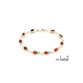 Bracelet ambre naturel, Argent 925
