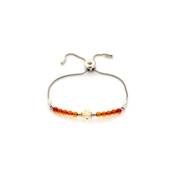 Bracelet ambre, cristal, Argent