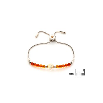 Bracelet ambre, cristal, Argent