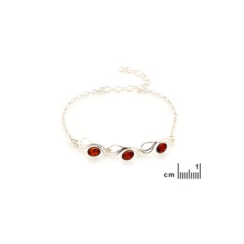Bracelet ambre naturel, Argent 925