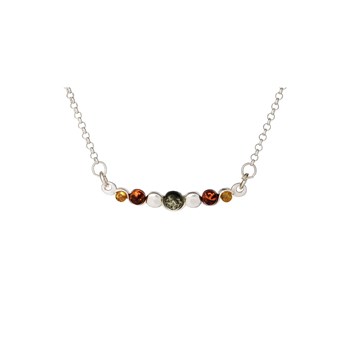 Collier ambre naturel, Argent 925