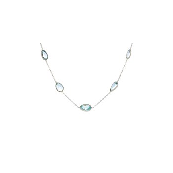 Collier topaze bleue, Argent