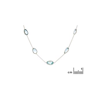 Collier topaze bleue, Argent