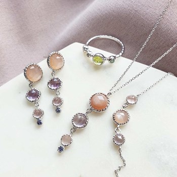 Collier multipierres, Argent