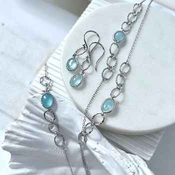 Collier calcédoine, Argent 925