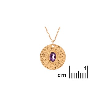 Collier améthyste naturelle, Doré