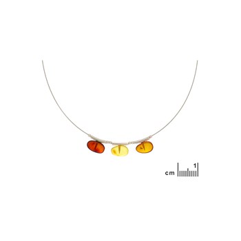 Collier ambre naturel, Argent 925